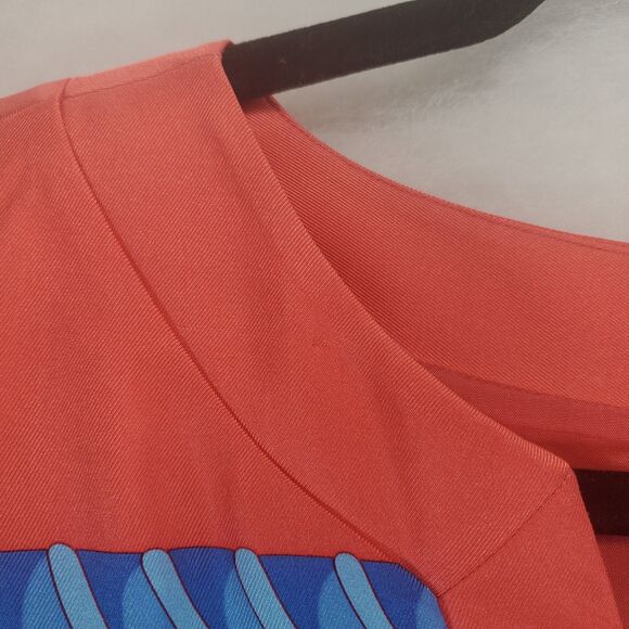 sz 8 J. McLaughlin Silk Tunic Shift Dress 3/4 Sleeve Knee Length Kaftan Resort - Picture 12 of 12